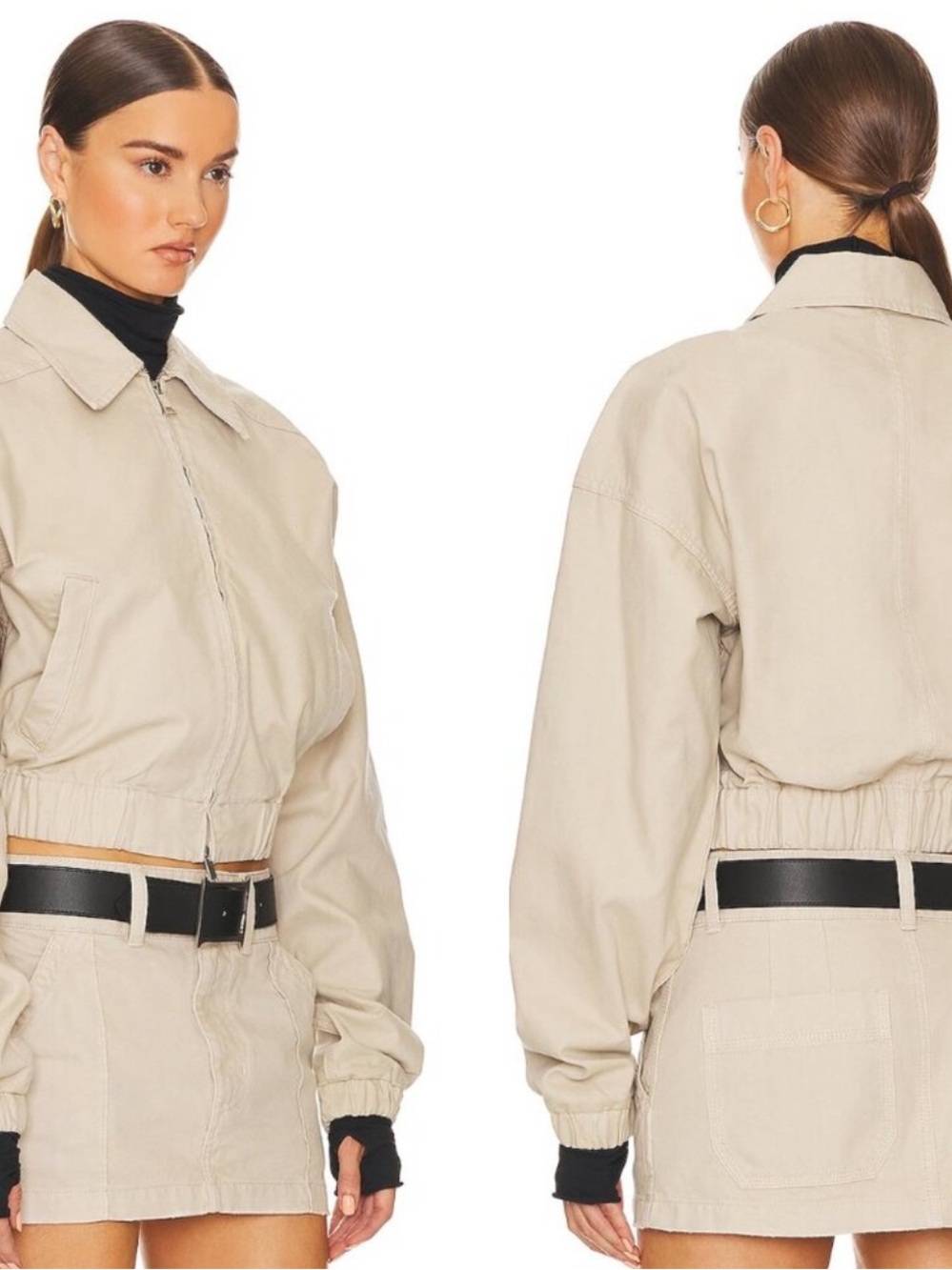 Helsa Workwear Bomber Jacket Taupe - Picture 3 of 7